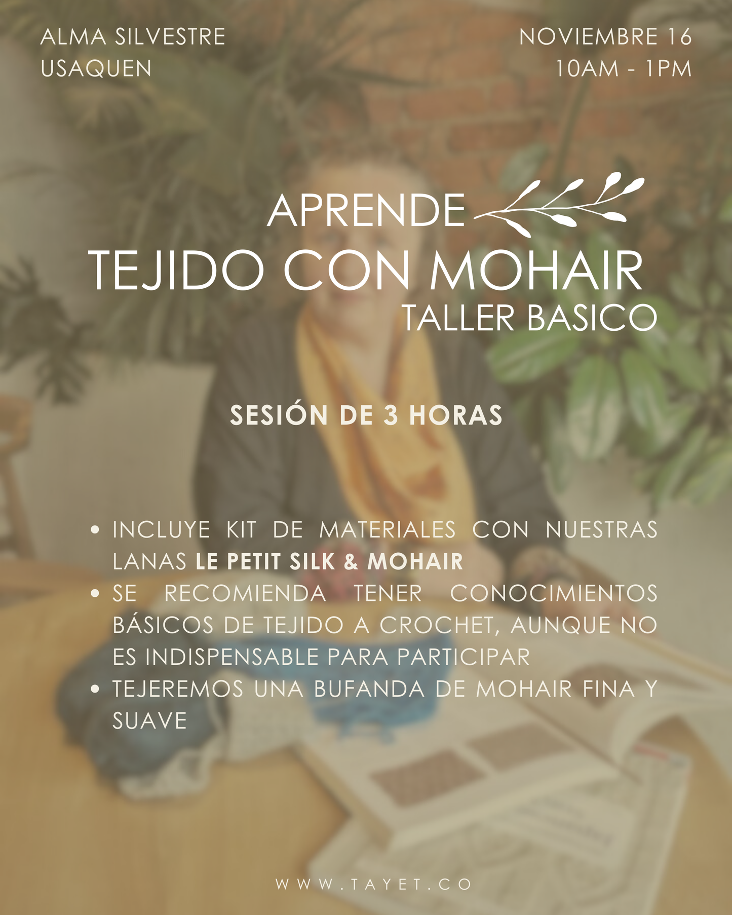 TALLER DE TEJIDO A CROCHÉ CON MOHAIR: Crea Prendas Finas y Atemporales