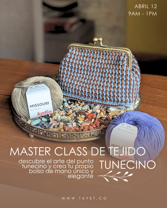 MASTER CLASS TEJIDO TUNECINO: Crea un bolso de mano elegante