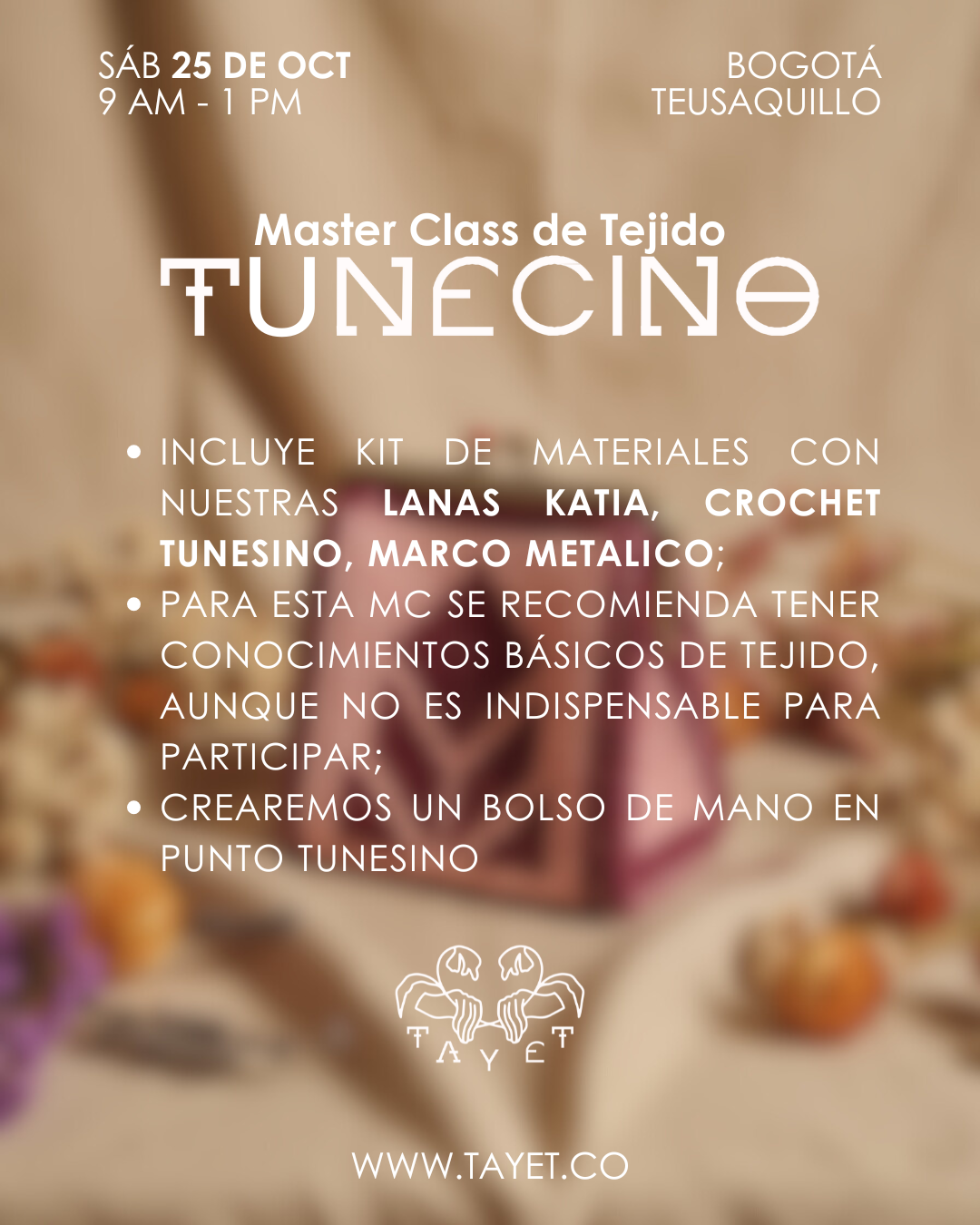 🌸 MASTER CLASS TEJIDO TUNECINO 🌸 Domina el tejido tunecino creando un bolso de marco único