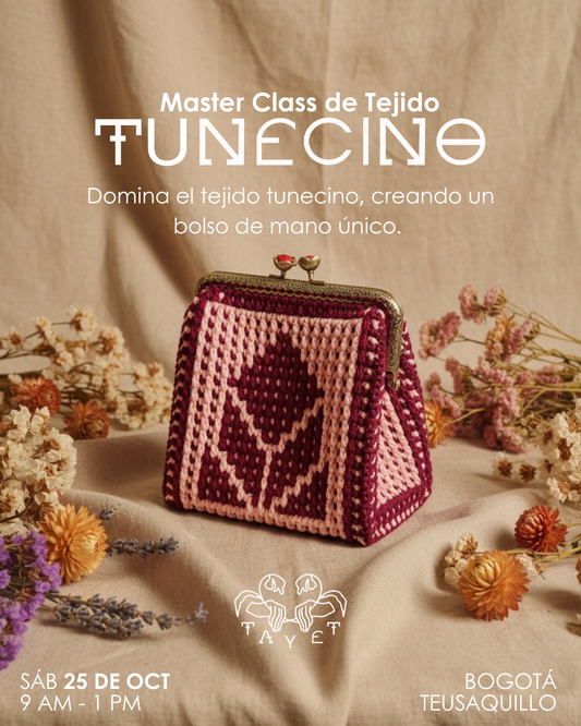 🌸 MASTER CLASS TEJIDO TUNECINO 🌸 Domina el tejido tunecino creando un bolso de marco único