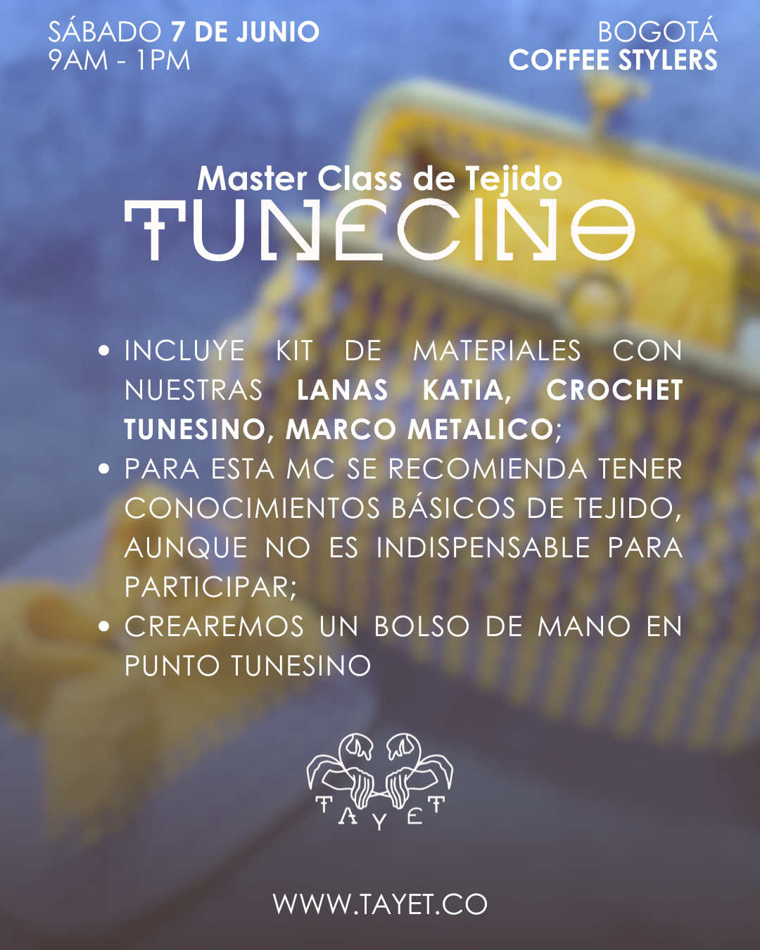 MASTER CLASS TEJIDO TUNECINO: Domina el tejido tunecino creando un bolso de mano único