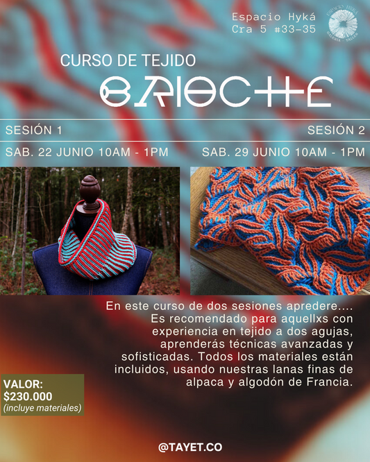 CURSO DE TEJIDO BRIOCHE DE DOS SESIÓNES